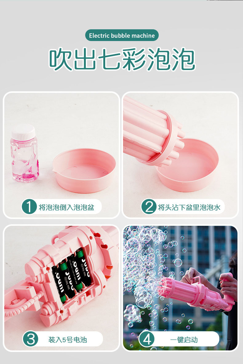 Free Shipping Internet Celebrity Gatling Bubble Machine Electric Automatic Camera Cartoon Bubble Gun Children's Toy Stall