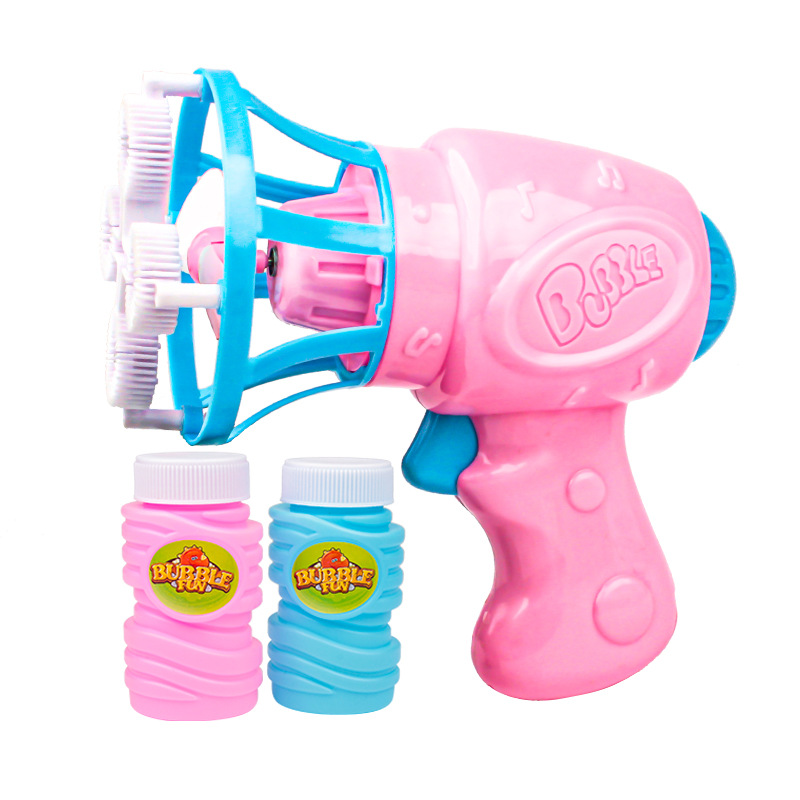 Tiktok Children&#039;s Electric Fan Bubble Gun Automatic Bubble Blowing Water Toy Bubble Machine Square Stall Hot Sale