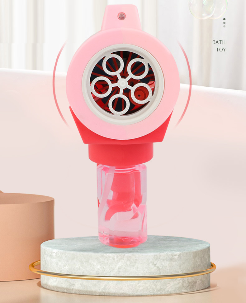 Internet Celebrity Bubble Blowing Machine TikTok Same Automatic FiveHole Bubble Gun with Light Music Electric Bubble Toy