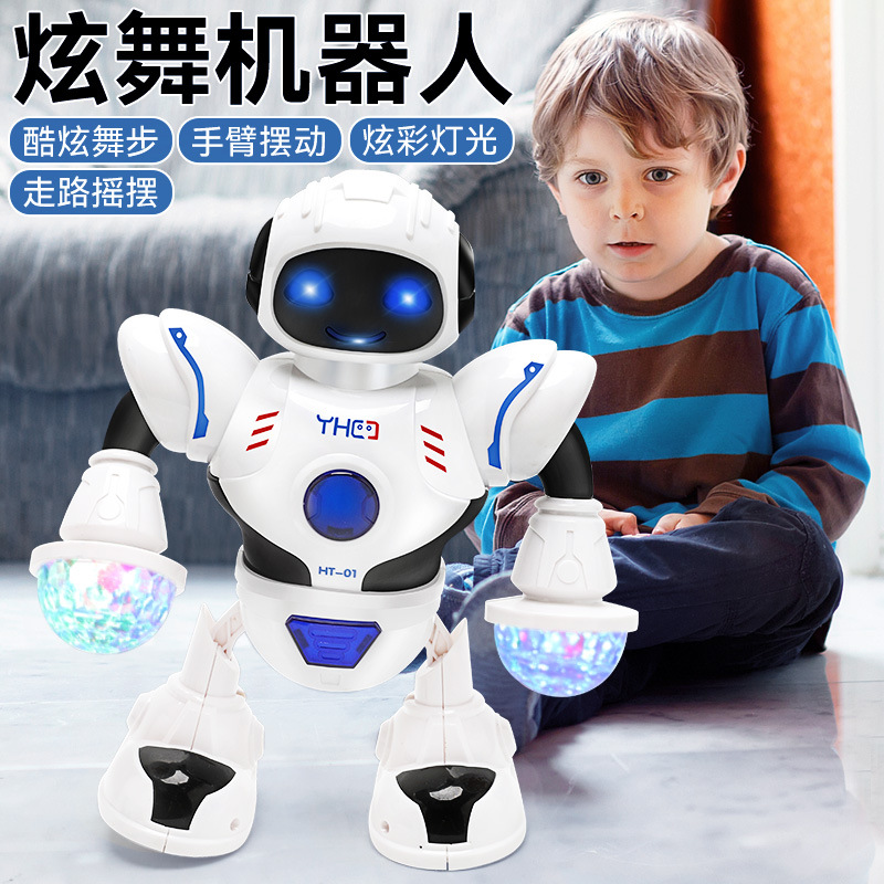 Dancing Robot Model Children&#039;s Electric Toys Light Net Red Music Hands and Feet Can Swing Stall Hot Sale Electric toy