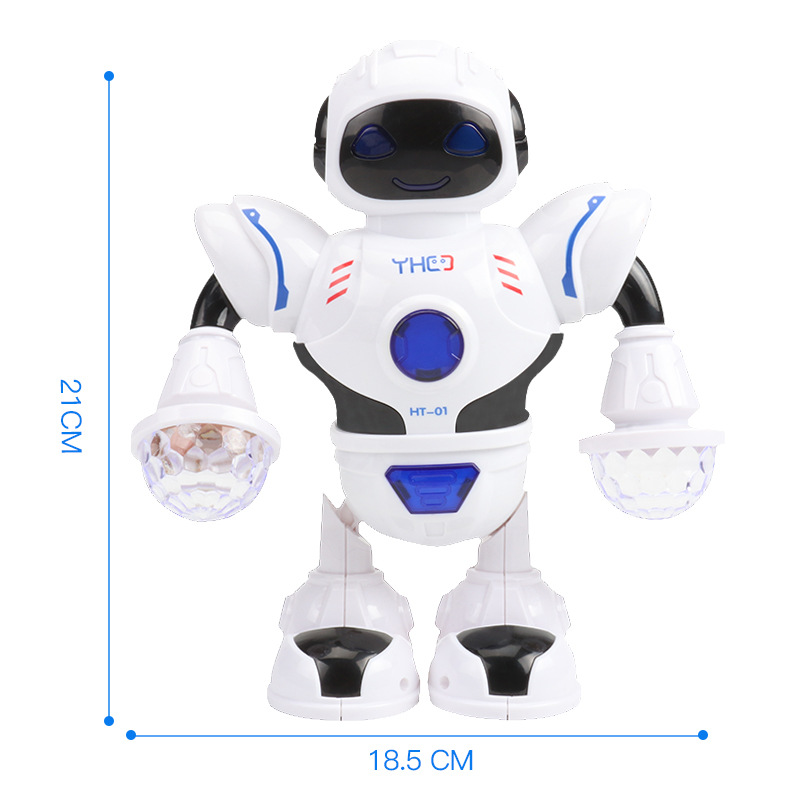 Dancing Robot Model Children's Electric Toys Light Net Red Music Hands and Feet Can Swing Stall Hot Sale Electric toy