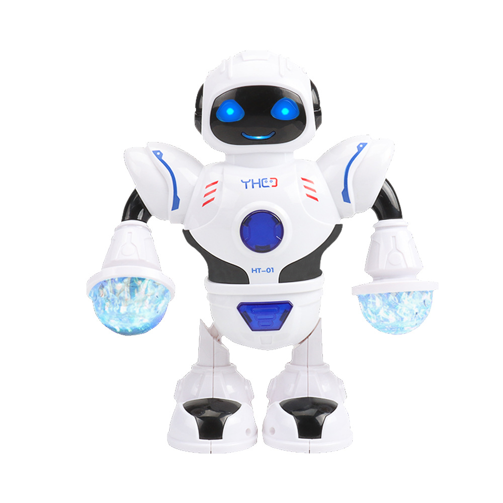 Dancing Robot Model Children's Electric Toys Light Net Red Music Hands and Feet Can Swing Stall Hot Sale Electric toy