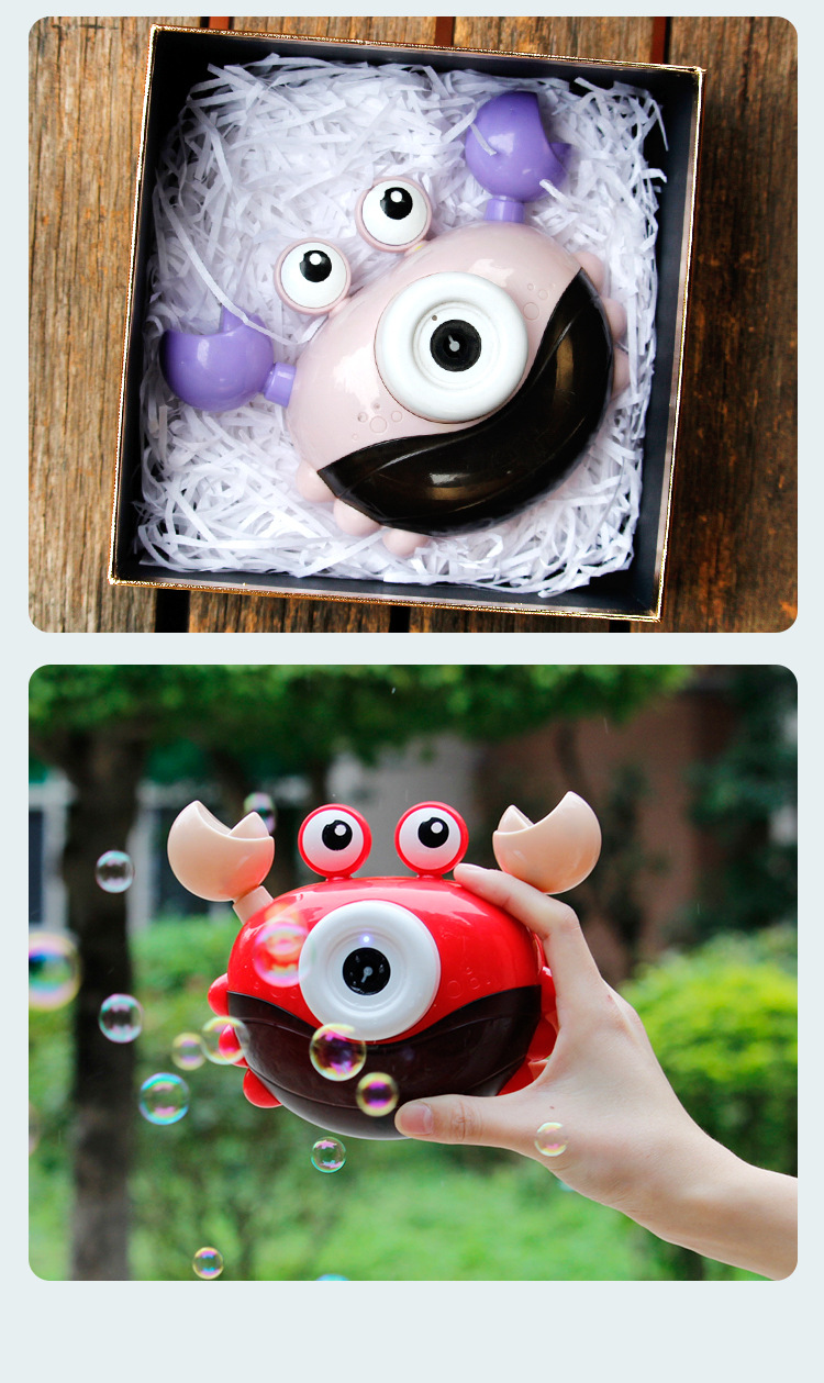 Tiktok Same Style Bubble Machine Pig Crab Bubble Machine Electric Bubble Blowing Camera Girl Toy Stall Supply