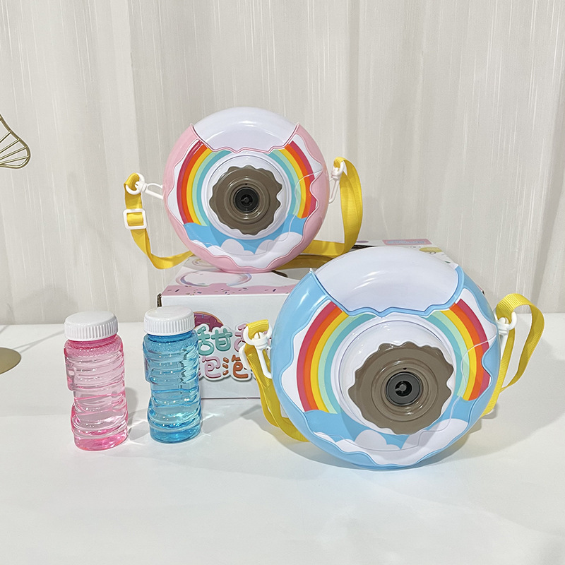 Stall Night Market Rainbow Electric Trending on TikTok Same Automatic Donut Bubble Machine Camera Girl Toy
