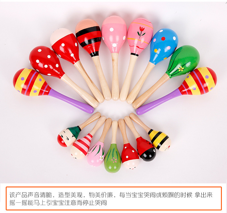 Medium 20cm Sand Hammer Kindergarten Early Education Music Children's Grip Wooden Maracas Training Baby Toy Orff Medium 20cm Sand Hammer Kindergarten Early Education Music Children's Grip Wooden Maracas Training Baby Toy Orff