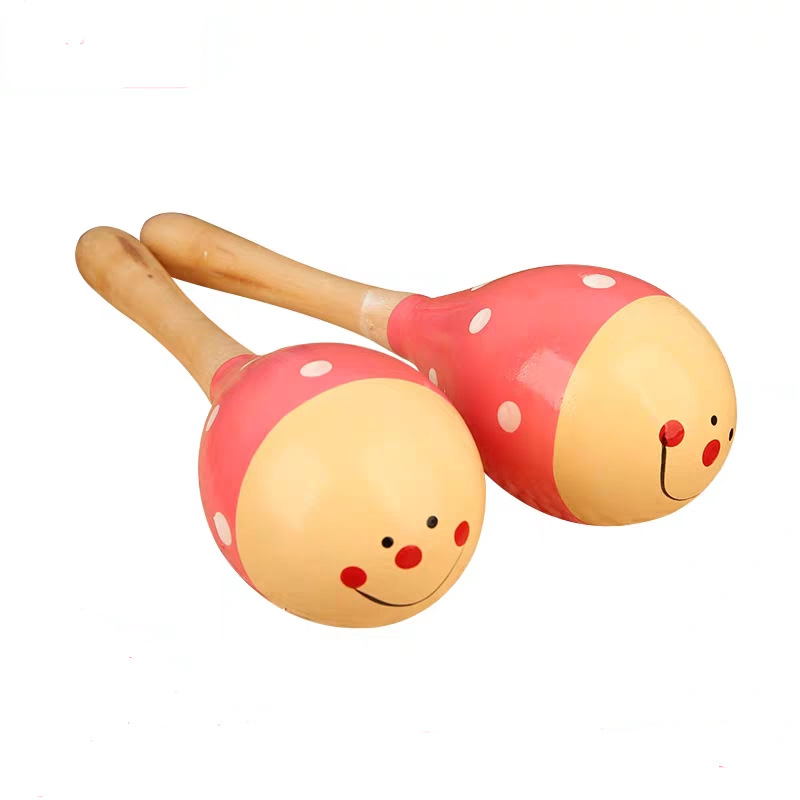 Medium 20cm Sand Hammer Kindergarten Early Education Music Children&#039;s Grip Wooden Maracas Training Baby Toy Orff