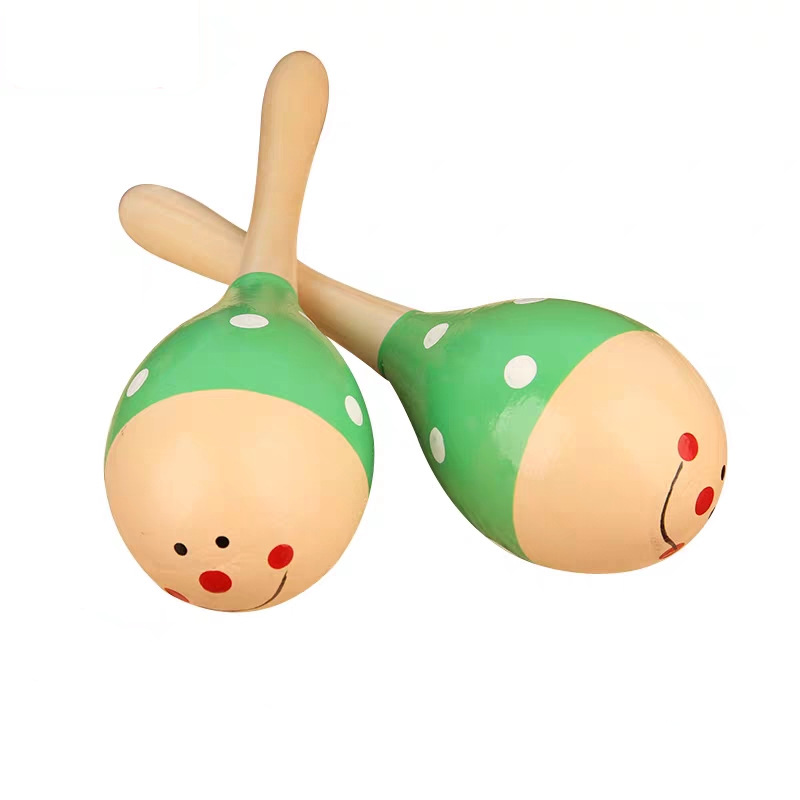 Medium 20cm Sand Hammer Kindergarten Early Education Music Children&#039;s Grip Wooden Maracas Training Baby Toy Orff