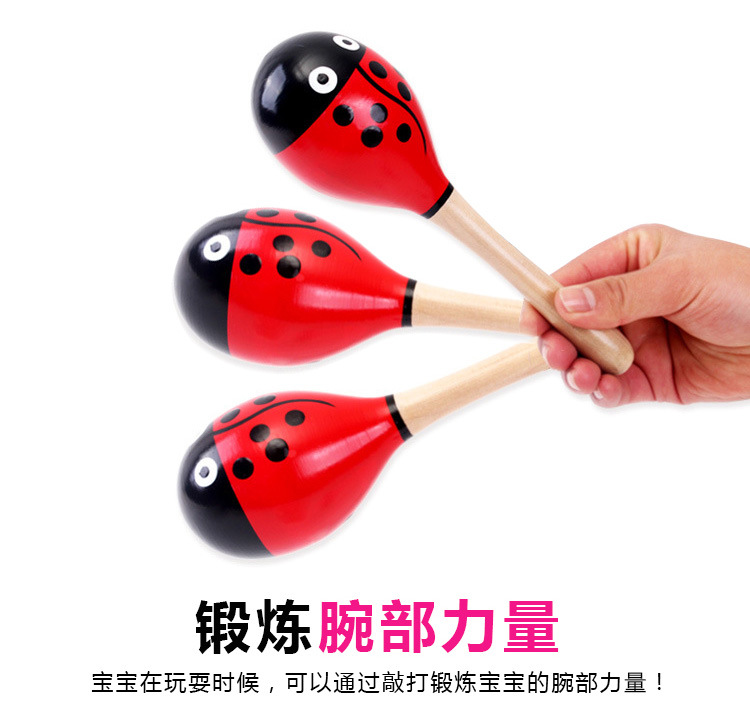 Wholesale Wooden Cartoon Sand Ball Wooden Sand Hammer Training Auditory Rattle Baby Exercise Hand Holding Musical Instrument Toy Wholesale Wooden Cartoon Sand Ball Wooden Sand Hammer Training Auditory Rattle Baby Exercise Hand Holding Musical Instrument Toy