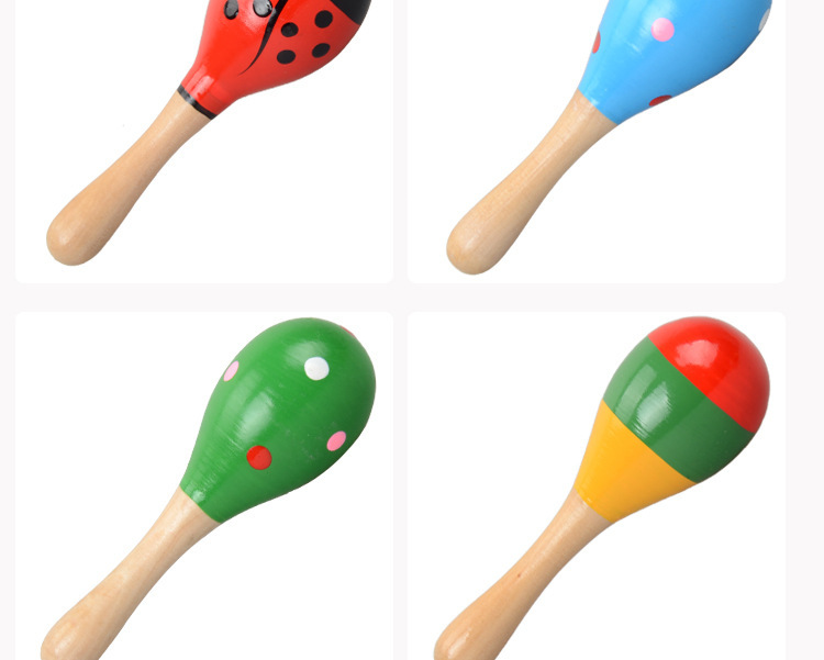 Baby's Hand-Held Educational Toy Orff Musical Instrument Wooden Cartoon Sand Ball Wooden Sand Hammer Exercise Auditory Rattle Baby's Hand-Held Educational Toy Orff Musical Instrument Wooden Cartoon Sand Ball Wooden Sand Hammer Exercise Auditory Rattle
