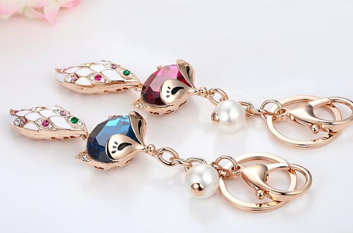 The new Fox diamond key Koudian drill key buckle alloy car hanging bag