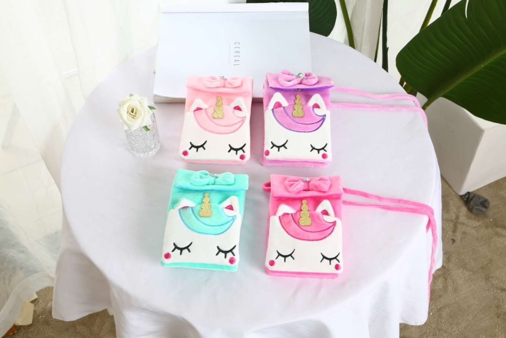 Plush Toys (Unicorn) Satchel Children's Satchel 18cm Unicorn Satchel Plush Bag Cotton String Satchel Crossbody Bag