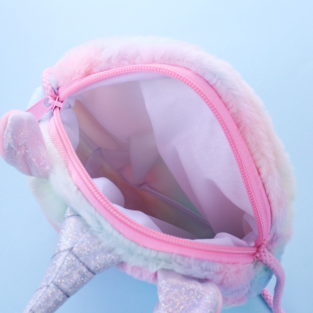 Plush Toys (Unicorn) Satchel Children's Satchel 18cm Unicorn Satchel Plush Bag Cotton String Satchel Crossbody Bag