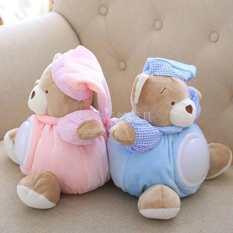 Baby 0-1 years old glow cloth to appease dolls electric plush toys music to accompany sleep dolls bear bear raccoons