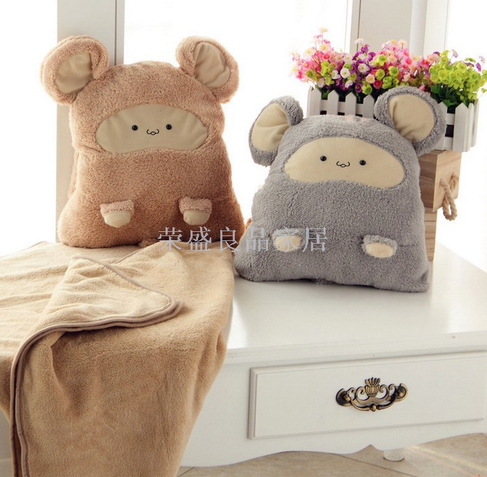 Kaka mouse three air conditioning blanket warm hand cushion pillow by plush toys
