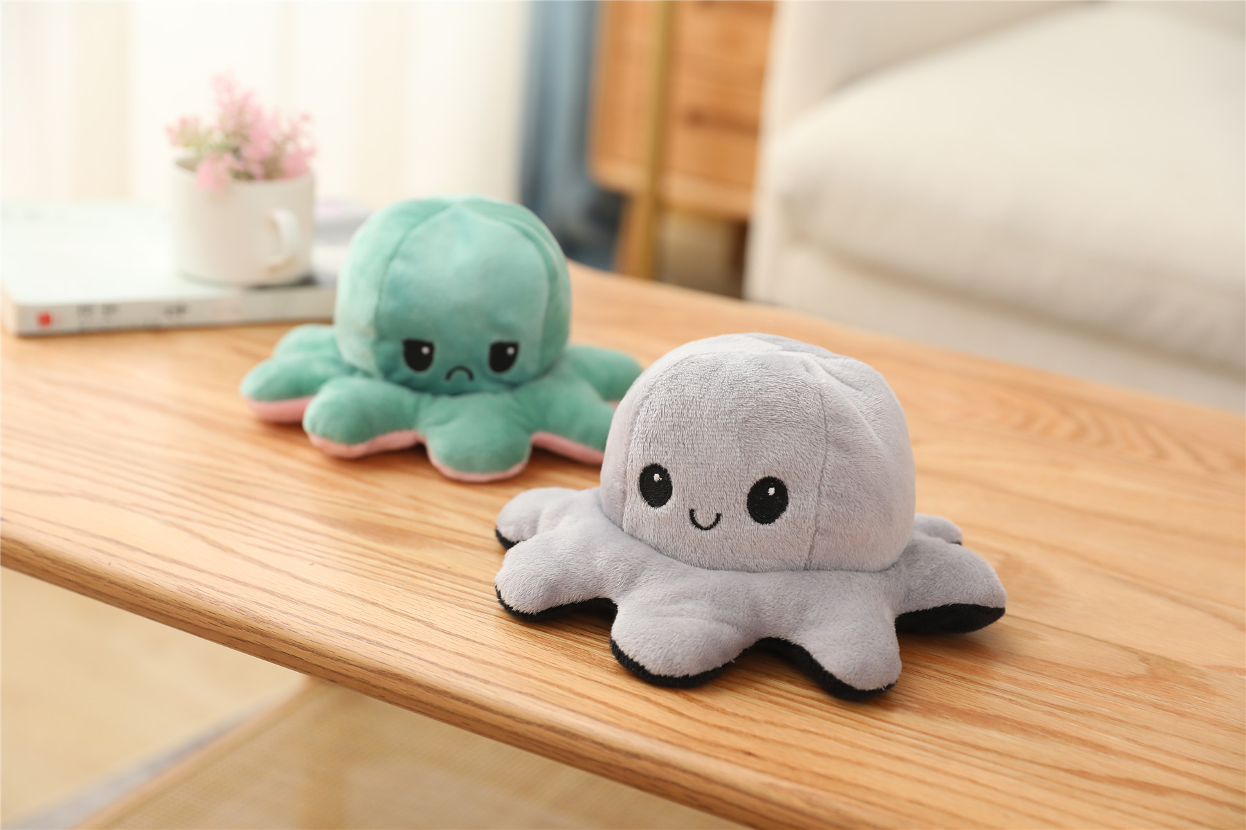 Plush Toys Cute Flip Octopus Doll TikTok Small Octopus Doll Double-Sided Flip Octopus Plush Toy