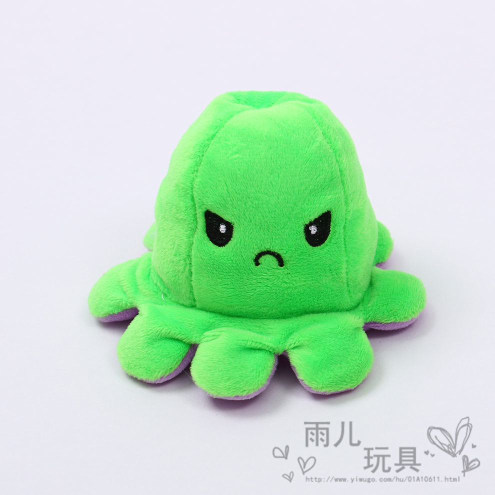 Keychain Pendant Internet Celebrity Turn-over Small Octopus Doll Plush Toys TikTok Same Style Smiley Face Angry Eight-Claw Doll
