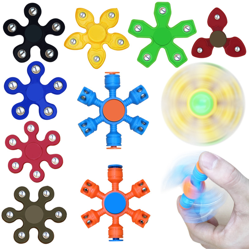 Fingertip Gyro Decompression Toys for Children Steel Ball Gift Three Five Six Beads Two-Way Hand Spinner Source Factory