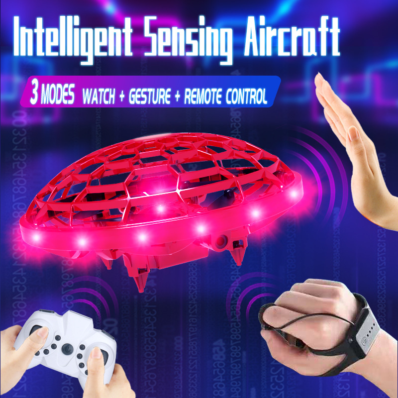 Cross-Border New Colorful Induction Suspension Aircraft UFO UFO Fingertip Gyro Interactive Children&#039;s Toys