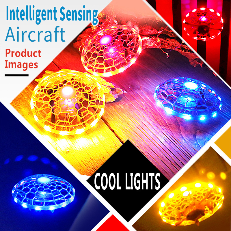 Cross-Border New Colorful Induction Suspension Aircraft UFO UFO Fingertip Gyro Interactive Children&#039;s Toys