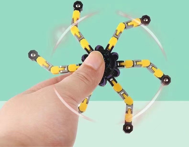 Cross-Border Best-Seller on Douyin Fingertip Gyro Useful Tool for Pressure Reduction Chain Deformation Mechanical Rotary Decompression Hand Spinner