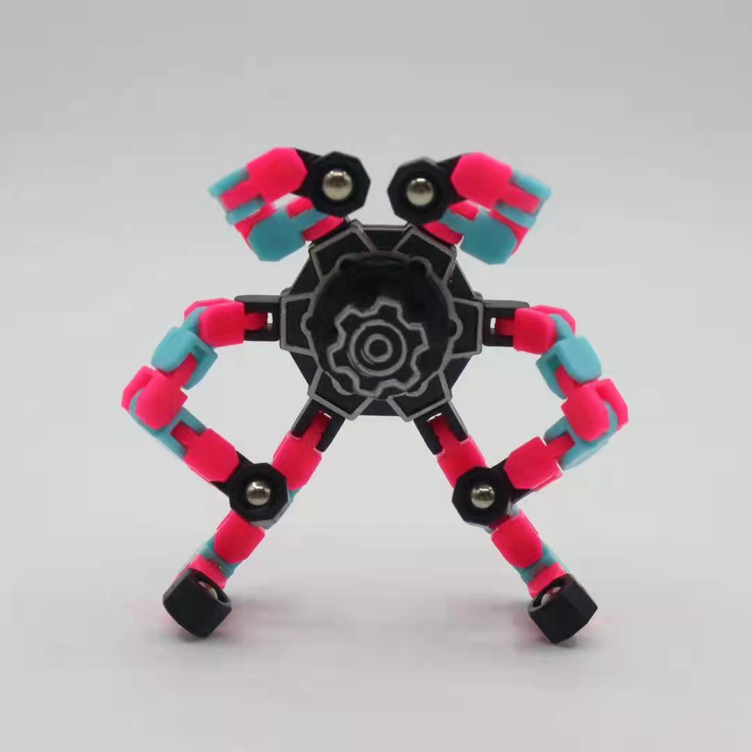 Popular DIY Creative Fingertip Mechanical Gyro Decompression Transformable Mecha Chain Bearing Fingertip Gyro Children&#039;s Toys