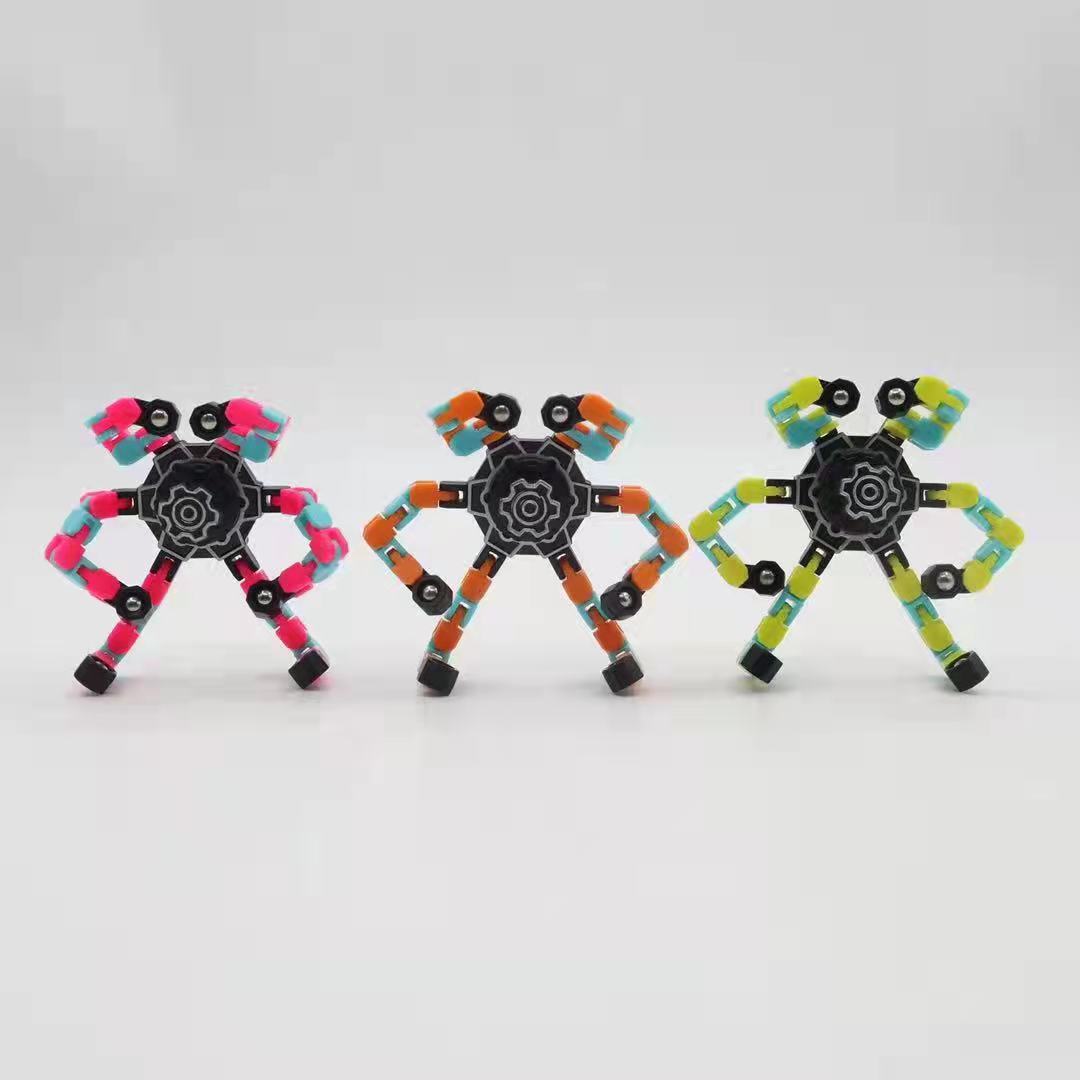 Popular DIY Creative Fingertip Mechanical Gyro Decompression Transformable Mecha Chain Bearing Fingertip Gyro Children's Toys