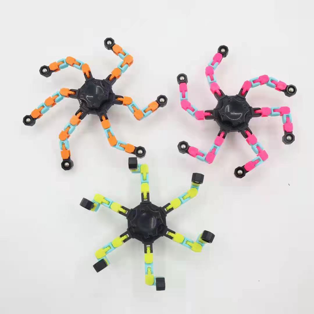 Popular DIY Creative Fingertip Mechanical Gyro Decompression Transformable Mecha Chain Bearing Fingertip Gyro Children's Toys