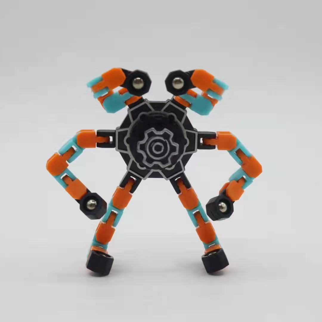Popular DIY Creative Fingertip Mechanical Gyro Decompression Transformable Mecha Chain Bearing Fingertip Gyro Children's Toys