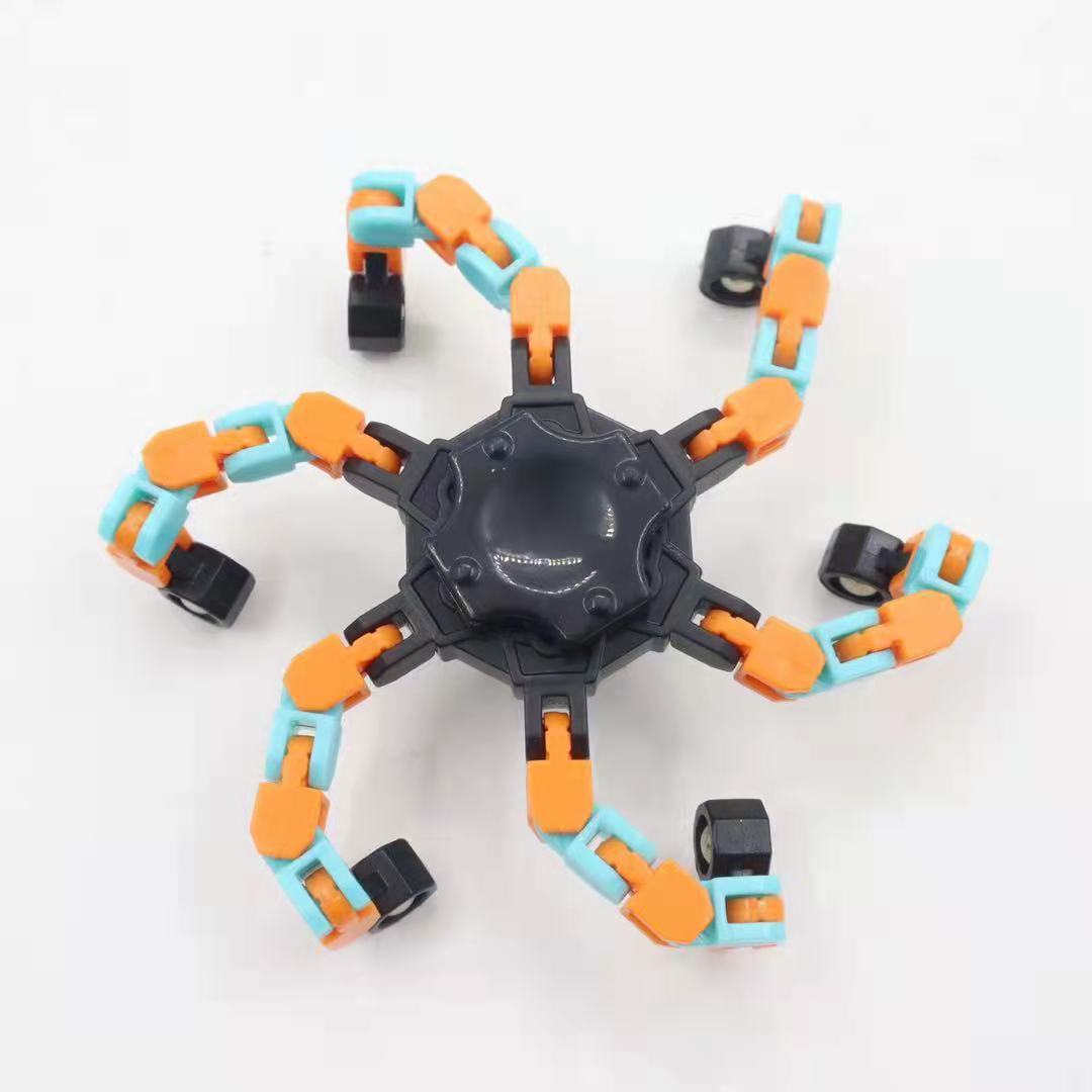 Popular DIY Creative Fingertip Mechanical Gyro Decompression Transformable Mecha Chain Bearing Fingertip Gyro Children's Toys