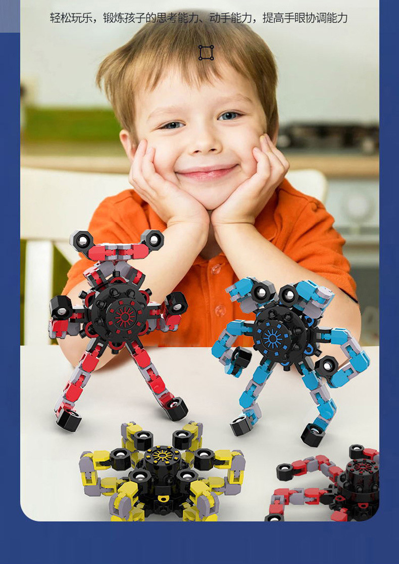 Mechanical Fingertip Gyro Deformation Hand Spinner Decompression Decompression Artifact Creative Night Market Stall Children's Toys Wholesale