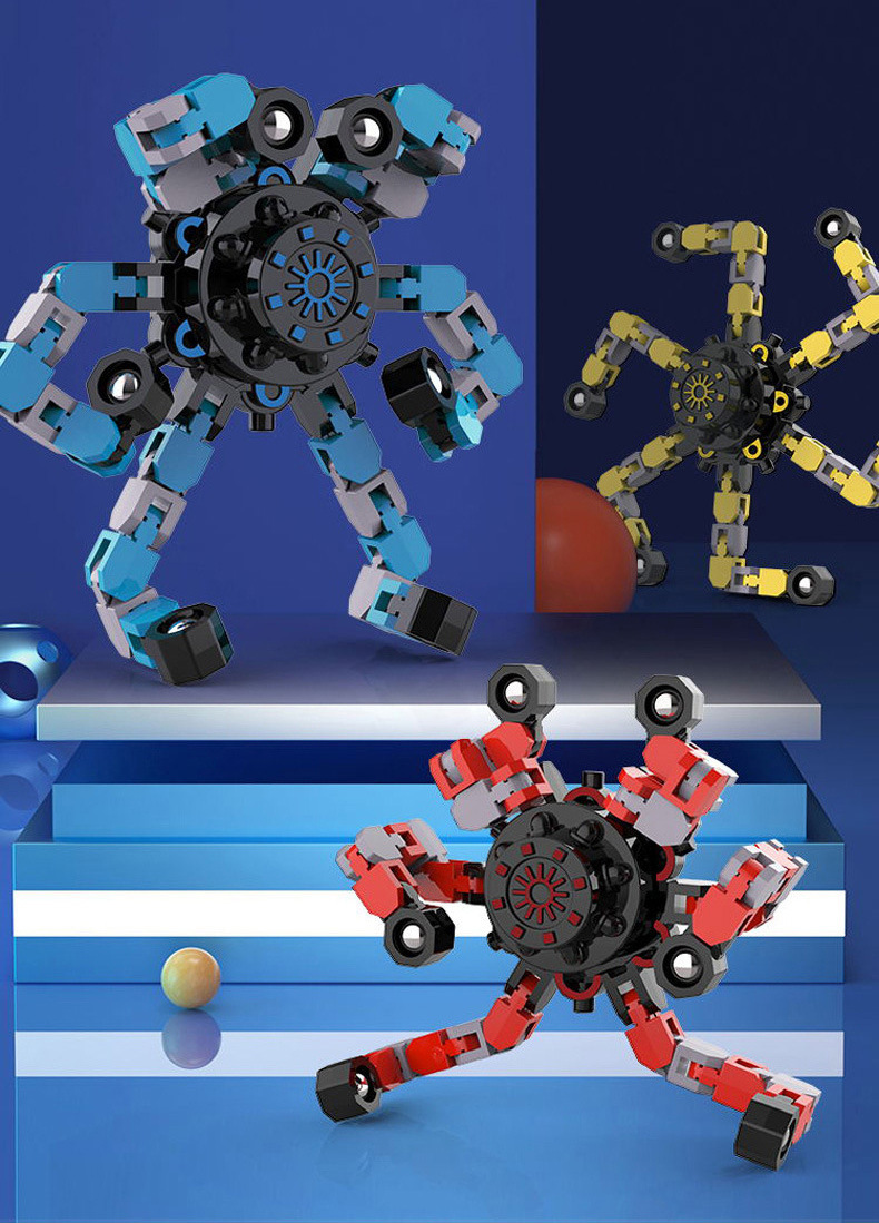 Mechanical Fingertip Gyro Deformation Hand Spinner Decompression Decompression Artifact Creative Night Market Stall Children's Toys Wholesale