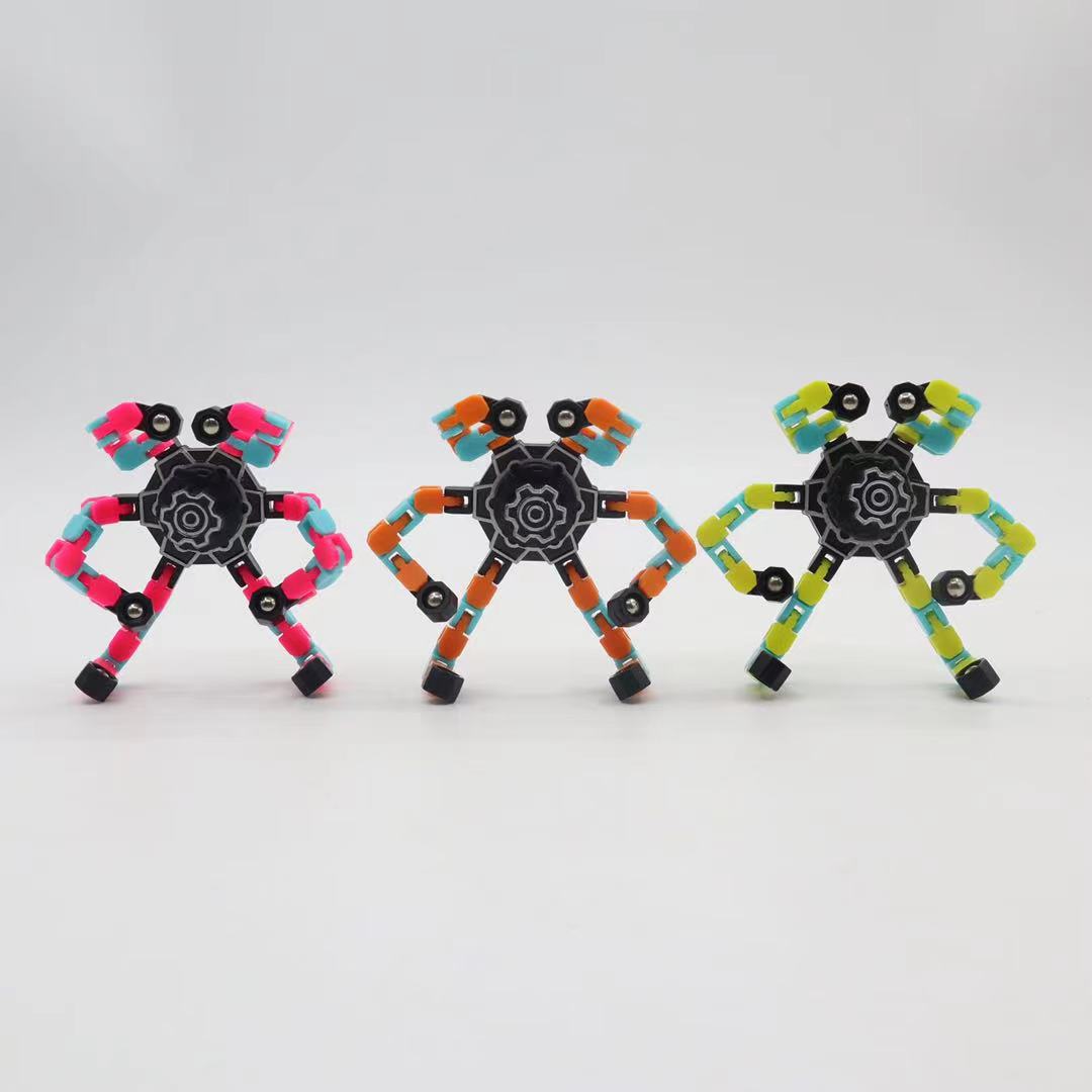Cross-Border Hot TikTok Fingertip Mechanical Gyro Decompression Transformable Mecha Chain Bearing Fingertip Gyro Children's Toy Cross-Border Hot TikTok Fingertip Mechanical Gyro Decompression Transformable Mecha Chain Bearing Fingertip Gyro Children's Toy