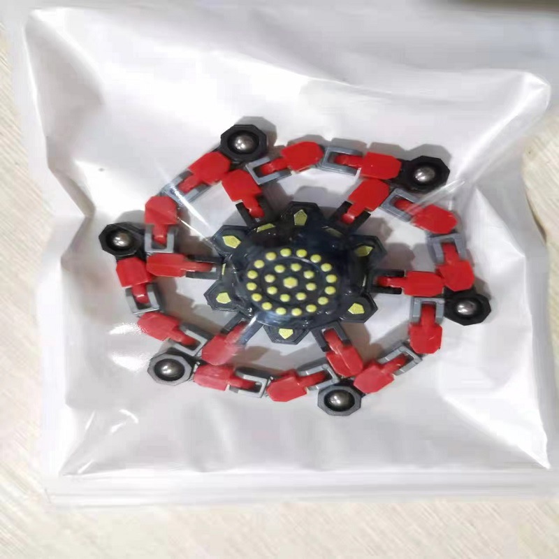 Cross-Border Hot TikTok Fingertip Mechanical Gyro Decompression Transformable Mecha Chain Bearing Fingertip Gyro Children&#039;s Toy