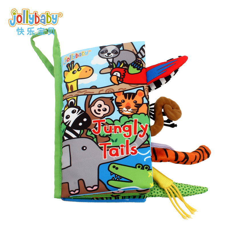 Jollybaby tail cloth animal baby toys 3d books wholesale early education toys