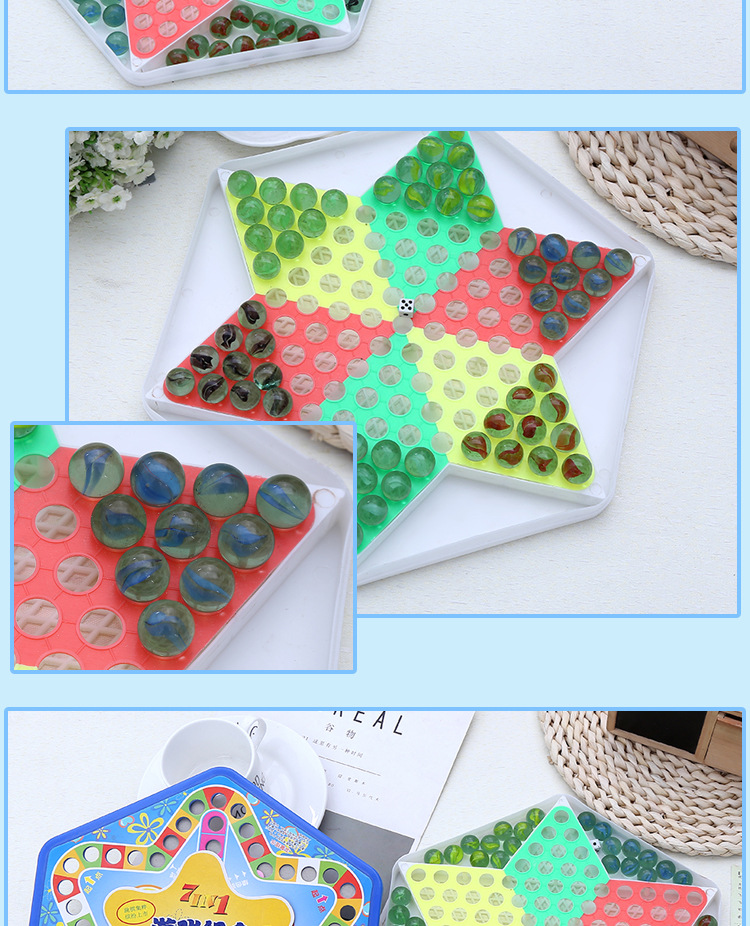 Educational toys children's educational glass checkers new seven in one marbles checkers