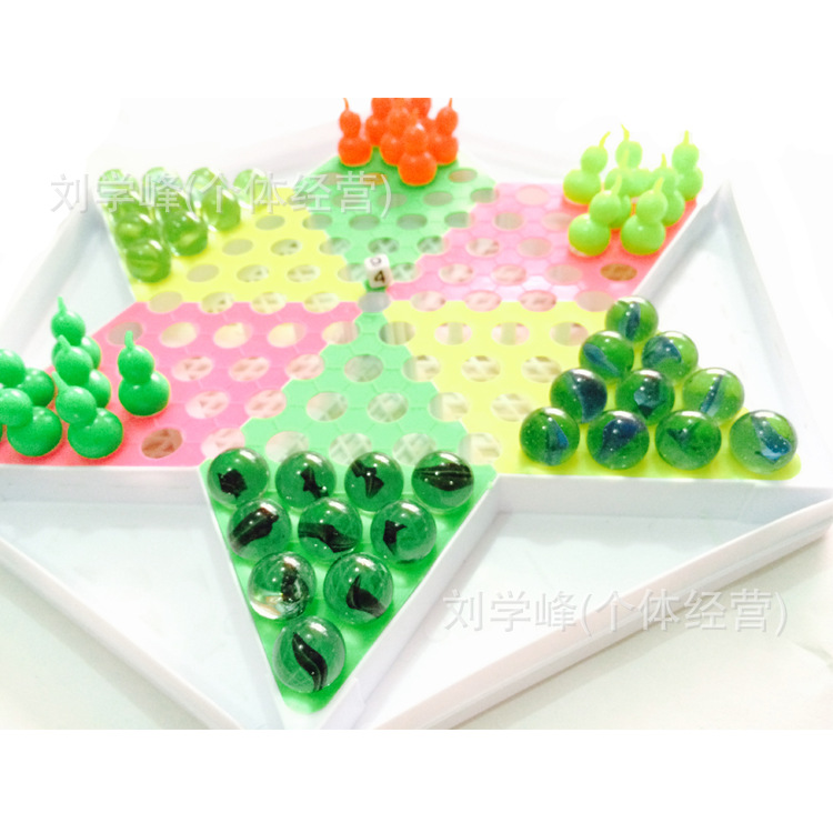 Marbles Checkers Glass Marbles Checkers Children Adult Aeroplane Chess Checkers 5-in-1 Game Chess Bead Chess Wholesale