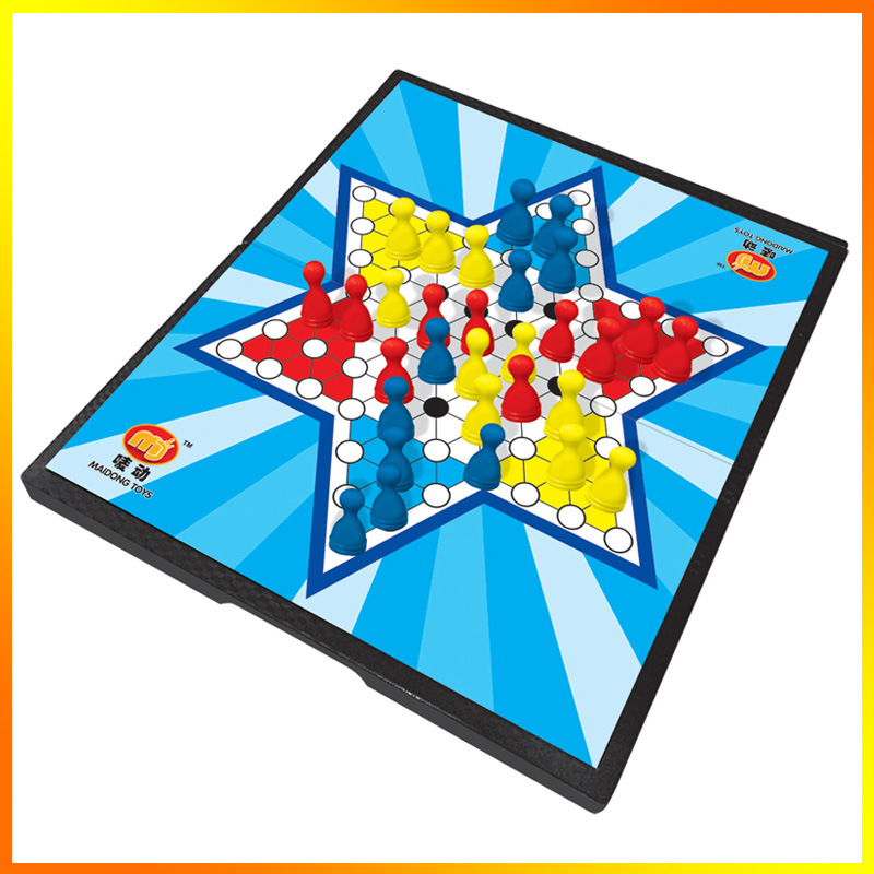 Medium Portable Folding Magnetic Checkers Children&#039;s Casual Magnetic Stone Game Chess Toy Marbles Checkers