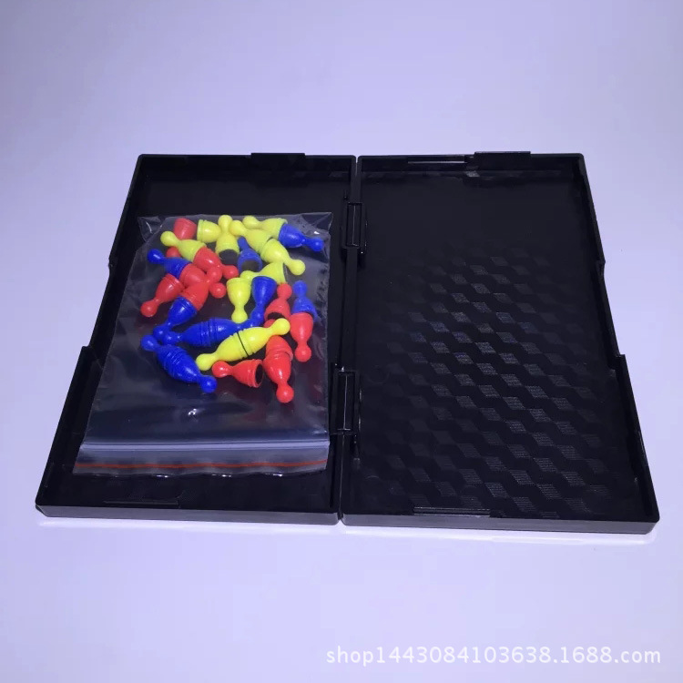 Medium Portable Folding Magnetic Checkers Children&#039;s Casual Magnetic Stone Game Chess Toy Marbles Checkers