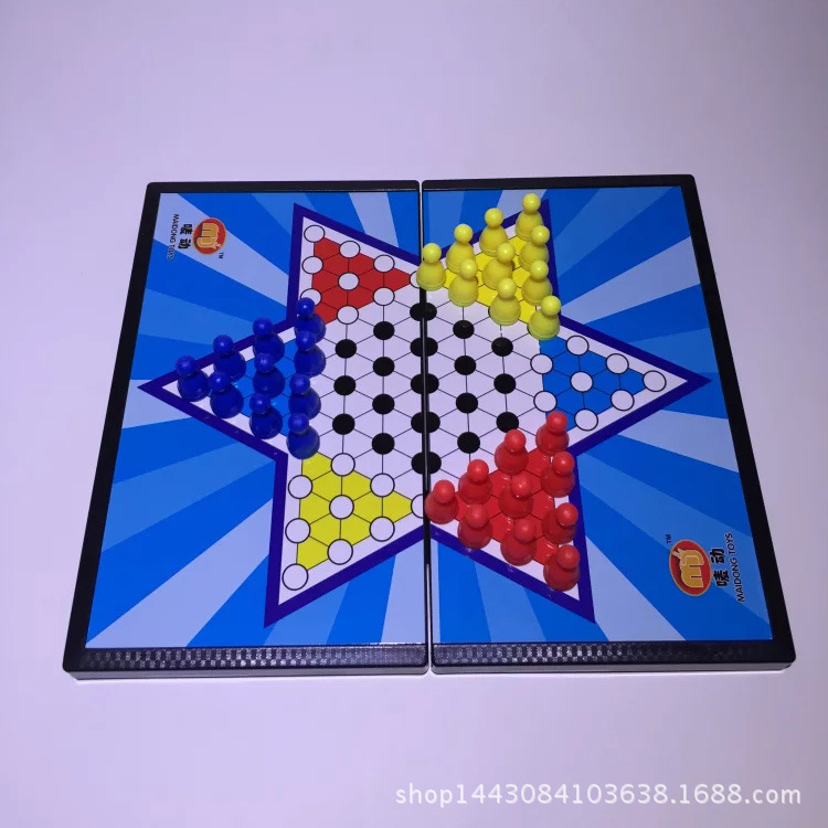 Medium Portable Folding Magnetic Checkers Children&#039;s Casual Magnetic Stone Game Chess Toy Marbles Checkers