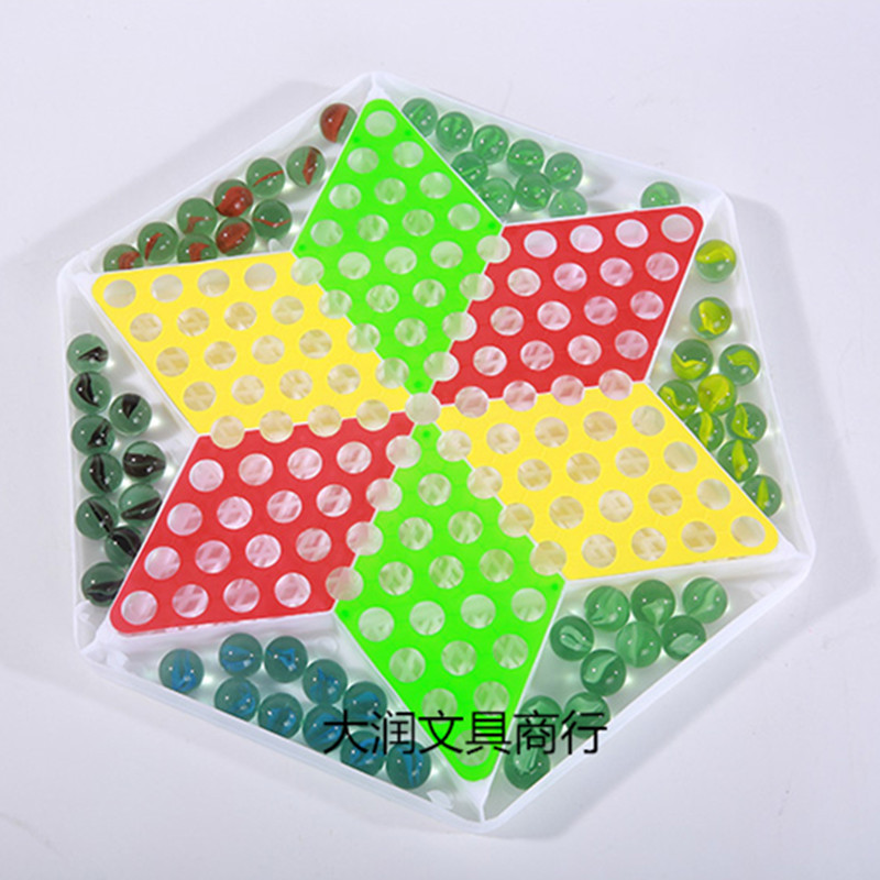 Marbles Checkers  Children&#039;s Chinese Checkers Puzzle Micro Glass Bead Checkers Youth Casual Chess Board Game Checkers