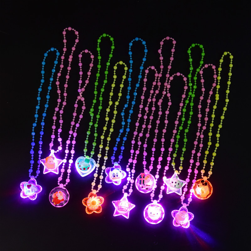 The ground stall sells novelty toys to shine necklace led flash yakeli bead cartoon pendant child gift The ground stall sells novelty toys to shine necklace led flash yakeli bead cartoon pendant child gift