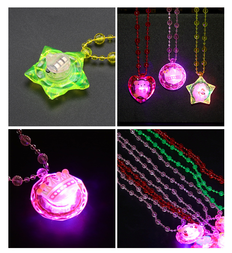 The ground stall sells novelty toys to shine necklace led flash yakeli bead cartoon pendant child gift The ground stall sells novelty toys to shine necklace led flash yakeli bead cartoon pendant child gift