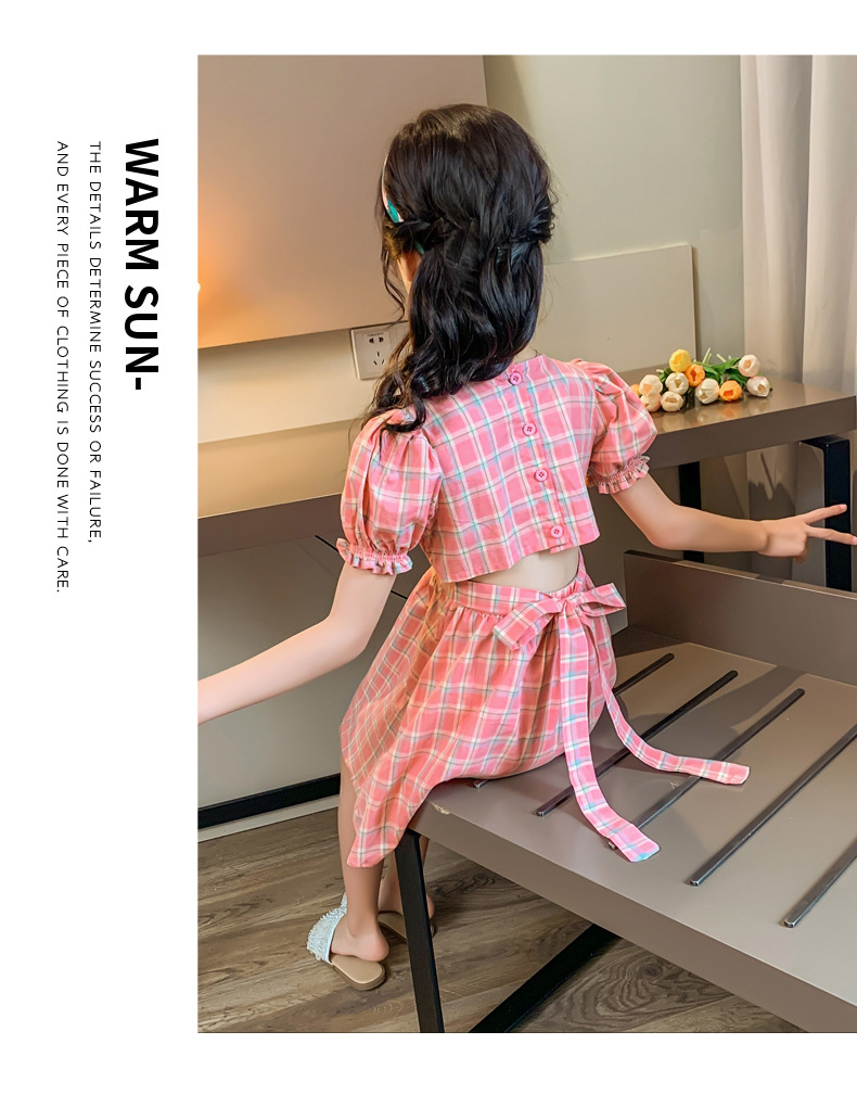 2021 Summer New Girl Princess Dress Medium and Big Children Doll Collar Chiffon Dress Internet Celebrity Summer Dress