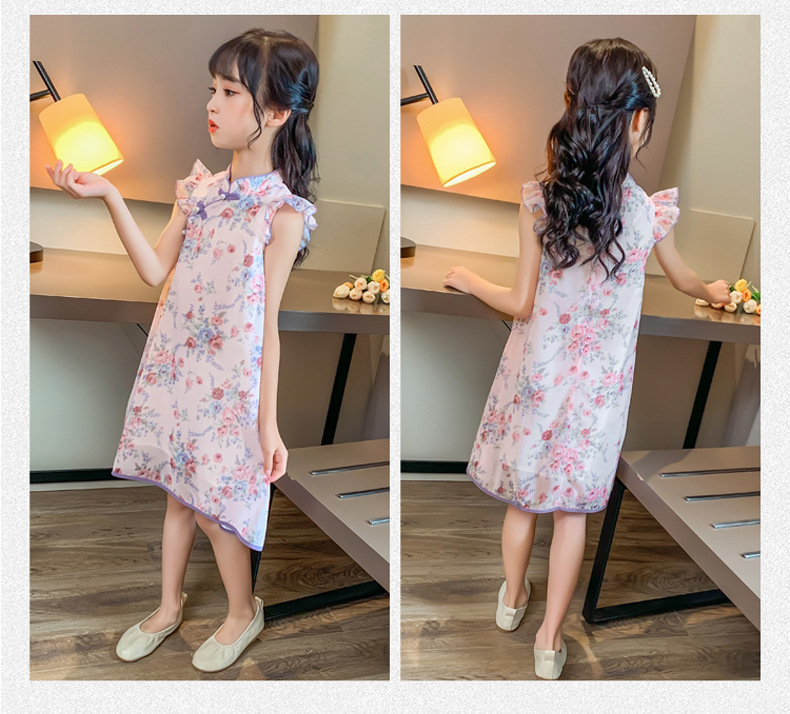 2021 Summer New Girl Princess Dress Medium and Big Children Doll Collar Chiffon Dress Internet Celebrity Summer Dress