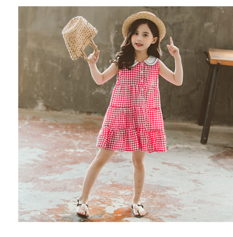 2021 Summer New Girl Princess Dress Medium and Big Children Doll Collar Chiffon Dress Internet Celebrity Summer Dress