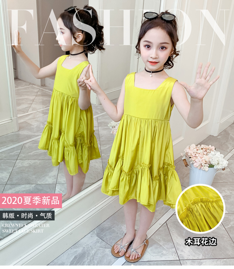 2021 Summer New Girl Princess Dress Medium and Big Children Doll Collar Chiffon Dress Internet Celebrity Summer Dress