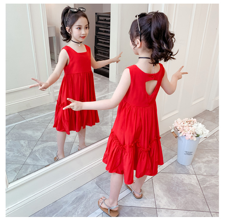 2021 Summer New Girl Princess Dress Medium and Big Children Doll Collar Chiffon Dress Internet Celebrity Summer Dress