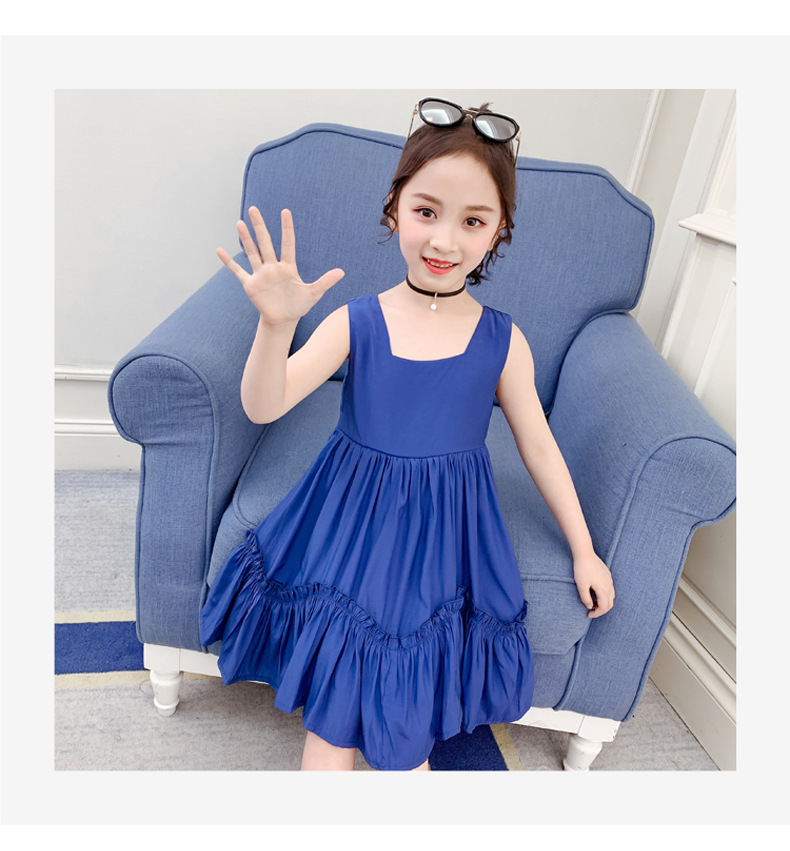 2021 Summer New Girl Princess Dress Medium and Big Children Doll Collar Chiffon Dress Internet Celebrity Summer Dress