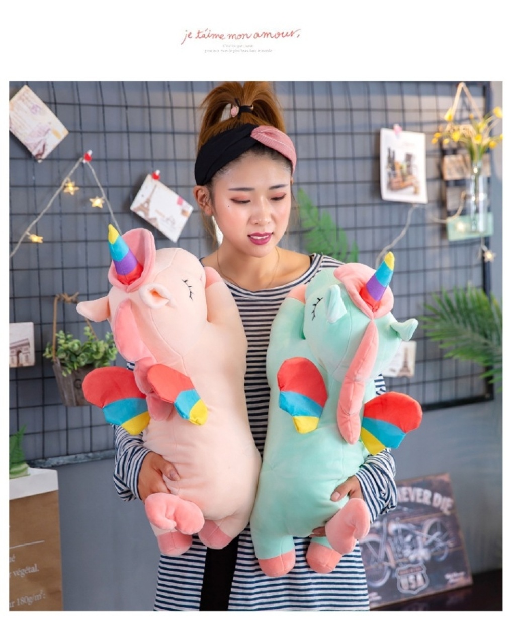 The Ins hot style unicorn hair toys napping and sleeping air conditioners are sold by blanket car pillow manufacturers