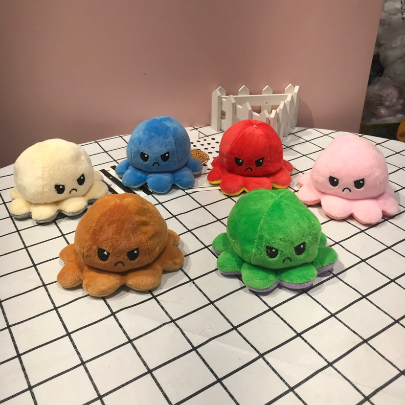Cross-Border Hot Sale Flip Octopus Octopus Spot Plush Pendant More Sizes Pendant Plush Multi-Color Double-Sided Octopus